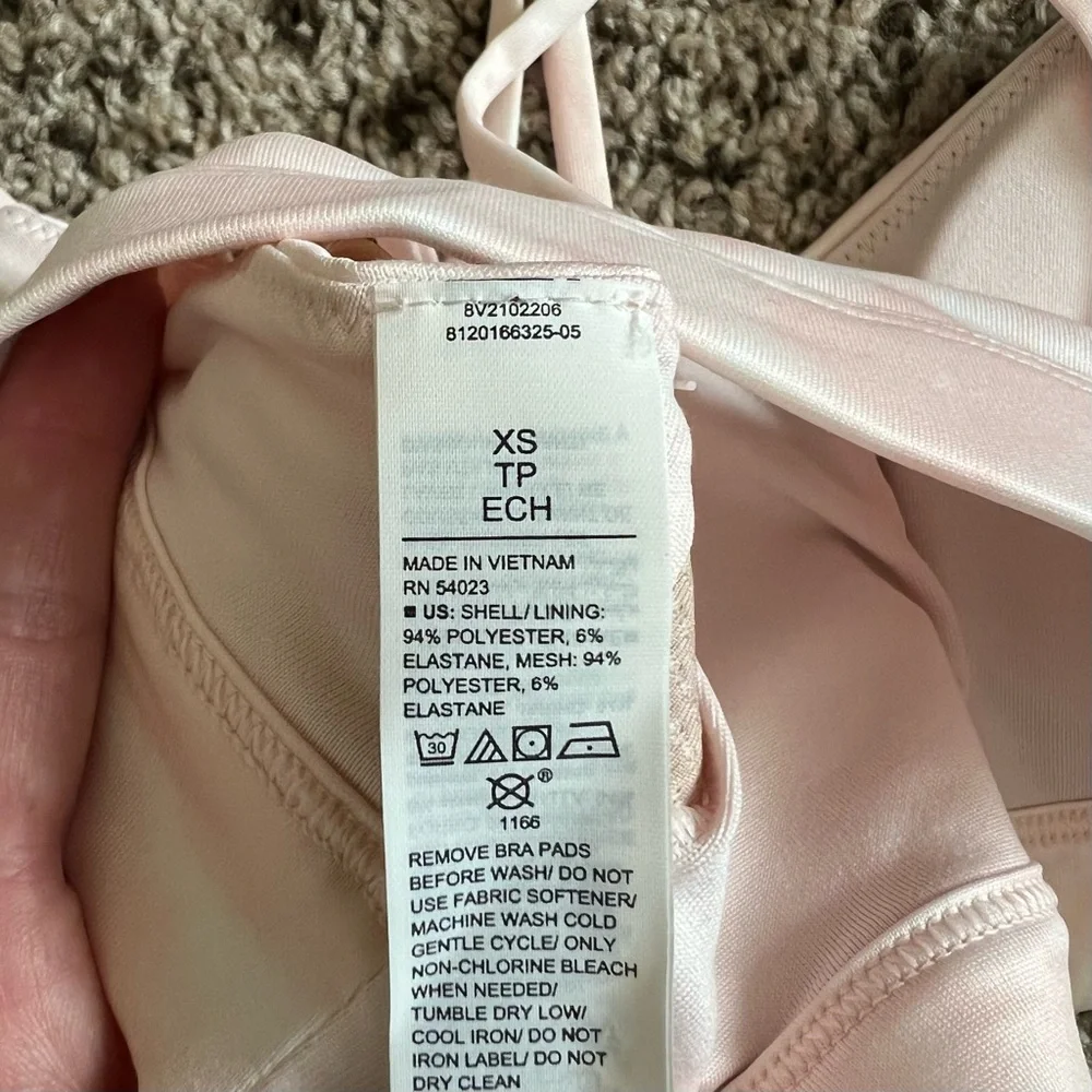 Women's Light Pink Strappy Sports Bra - Picture 5 of 5